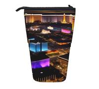 LHDGBNV Las Vegas Night View Telescopic Pencil Case,Cute Stand Pencil Bag Pop Up Pen Holder Cosmetics Bags Desk Stationery Case For Office Supplies