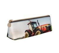 LHDGBNV Leather Pencil Case Holder,Stylish Pencil Pouch Slim Pen Bag With Zipper,Tractor Farm Cosmetic Makeup Pouch Bag For Work Office