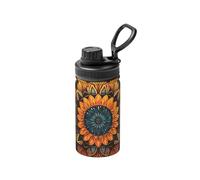 LHDGBNV Mandala Water Bottle Stainless Steel Vacuum Insulated Sports Flask 12 Oz Water Bottles With Leakproof Spout Lid Lightweight Hot Cold Retention