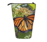 LHDGBNV Monarch Butterflies Telescopic Pencil Case,Cute Stand Pencil Bag Pop Up Pen Holder Cosmetics Bags Desk Stationery Case For Office Supplies