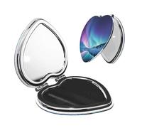 LHDGBNV Northern Lights Compact Mirror for Women Portable Pocket Mirror Folding Mini Mirror with 2 X 1x Magnification for Purse Travel Makeup Mirror Parties Friends Gifts