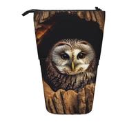 LHDGBNV Owl Tree Hole Telescopic Pencil Case,Cute Stand Pencil Bag Pop Up Pen Holder Cosmetics Bags Desk Stationery Case For Office Supplies