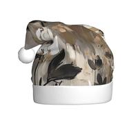 LHDGBNV Peaceful Watercolor Painting Christmas Santa Hat For Adults, Unisex Velvet Classic Holiday Xmas Hat New Year Festive Party Supplies