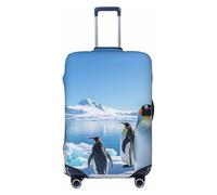 LHDGBNV Penguin Antarctica Ice Travel Luggage Cover Suitcase Protector Washable Elastic Suitcase Cover Anti-Scratch Luggage Protector Travel Suitcase Baggage Cover Fits 18-32 Inch Suitcase, Black, M