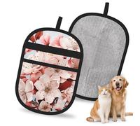 LHDGBNV Pet Hair Removal Glove for Dogs Cats, Upgraded Reusable Electrostatic Pet Hair Glove, Magic Brush Pet Hair Remover Tool Cherry Blossoms Grooming Gloves for Clothing, Couch, Carpet, Car Seat