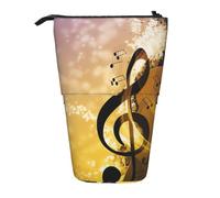 LHDGBNV Piano Violin Music Notes Telescopic Pencil Case,Cute Stand Pencil Bag Pop Up Pen Holder Cosmetics Bags Desk Stationery Case For Office Supplies