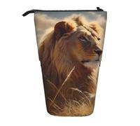 LHDGBNV Prairie Lion Telescopic Pencil Case,Cute Stand Pencil Bag Pop Up Pen Holder Cosmetics Bags Desk Stationery Case For Office Supplies