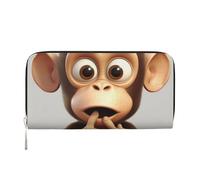 LHDGBNV Pu Leather Wallet For Women Girl, Zip Around Credit Card Holder The Silent Monkey Long Wallet Clutch Purse Waterproof Travel Handbag