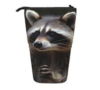 LHDGBNV Raccoon Telescopic Pencil Case,Cute Stand Pencil Bag Pop Up Pen Holder Cosmetics Bags Desk Stationery Case For Office Supplies
