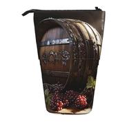 LHDGBNV Red Wine Barrel Telescopic Pencil Case,Cute Stand Pencil Bag Pop Up Pen Holder Cosmetics Bags Desk Stationery Case For Office Supplies