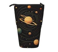 LHDGBNV Retro Astronomical Pattern Telescopic Pencil Case,Cute Stand Pencil Bag Pop Up Pen Holder Cosmetics Bags Desk Stationery Case For Office Supplies