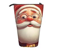 LHDGBNV Santa Claus Wearing Glasses Telescopic Pencil Case,Cute Stand Pencil Bag Pop Up Pen Holder Cosmetics Bags Desk Stationery Case For Office Supplies