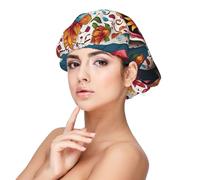 LHDGBNV Satin Bonnet Silk Bonnets For Women Girls, Soft Double Layer Silk Hair Bonnet For Sleeping, Colorful Sugar Skull Sleeping Cap Hair Wrap For Women