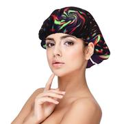 LHDGBNV Satin Bonnet Silk Bonnets For Women Girls, Soft Double Layer Silk Hair Bonnet For Sleeping, Fantasy Sci-Fi Dizziness Sleeping Cap Hair Wrap For Women