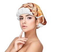 LHDGBNV Satin Bonnet Silk Bonnets For Women Girls, Soft Double Layer Silk Hair Bonnet For Sleeping, Painted Bread Sleeping Cap Hair Wrap For Women Hair