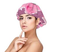 LHDGBNV Satin Bonnet Silk Bonnets For Women Girls, Soft Double Layer Silk Hair Bonnet For Sleeping, Pink Cute Pig Sleeping Cap Hair Wrap For Women