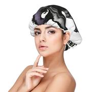 LHDGBNV Satin Bonnet Silk Bonnets For Women Girls, Soft Double Layer Silk Hair Bonnet For Sleeping, Ravens Sleeping Cap Hair Wrap For Women