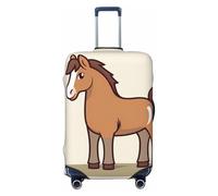 LHDGBNV Simple Horse Cartoon Travel Luggage Cover Suitcase Protector Washable Elastic Suitcase Cover Anti-Scratch Luggage Protector Travel Suitcase Baggage Cover Fits 18-32 Inch Suitcase, Black, XL