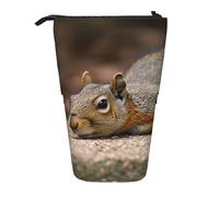 LHDGBNV Squirrel Just Laying Telescopic Pencil Case,Cute Stand Pencil Bag Pop Up Pen Holder Cosmetics Bags Desk Stationery Case For Office Supplies