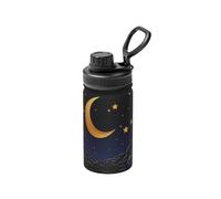 LHDGBNV There Are Stars And Moon On It Water Bottle Stainless Steel Vacuum Insulated Sports Flask 12 Oz Water Bottles With Leakproof Spout Lid Lightweight Hot Cold Retention