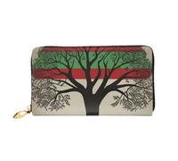 LHDGBNV Tree Palestinian Flag Leather Wallets For Women Waterproof Zip Around Clutch Purses Large Credit Card Holder With Phone Holder Ladies Travel Coin Purse, Black, One Size, Casual