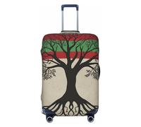 LHDGBNV Tree Palestinian Flag Travel Luggage Cover Suitcase Protector Washable Elastic Suitcase Cover Anti-Scratch Luggage Protector Travel Suitcase Baggage Cover Fits 18-32 Inch Suitcase, Black, S