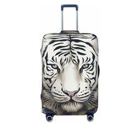 LHDGBNV White Tiger Head Pattern Travel Luggage Cover Suitcase Protector Washable Elastic Suitcase Cover Anti-Scratch Luggage Protector Travel Suitcase Baggage Cover Fits 18-32 Inch Suitcase, Black, M