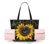 LHDGBNV Women'S Yoga Bag With Yoga Mat Carrier Large Shoulder Bag Panda In The Rain Carryall Tote For Travel Office Beach Gym