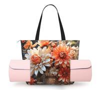 LHDGBNV Women'S Yoga Bag With Yoga Mat Carrier Large Shoulder Bag Panda In The Rain Carryall Tote For Travel Office Beach Gym