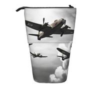 LHDGBNV World War Telescopic Pencil Case,Cute Stand Pencil Bag Pop Up Pen Holder Cosmetics Bags Desk Stationery Case For Office Supplies