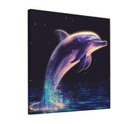 LHDGBWC Canvas Wall Art for Living Room Wall Decor Modern Artwork Painting Pictures Hanging Canvas Prints glitter dolphin Aesthetic Wall Art for Bedroom Bathroom Office Wall Art Decor 12"x12"