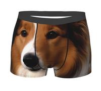 LHDGBWC Men's Underwear Boxer Briefs Supersoft Brushed Stretch Boxer Briefs Shetland Sheepdog Mens Trunks, Black, M
