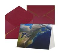 LHDGBWC Thinking of You Card with Envelopes Blank Greeting Card 4x6 Note Cards Happy Birthday Card All Occasion Greeting Cards for Wedding Thank You Cards View from Space America Baby Shower Card