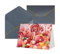 LHDGBWC Thinking of You Card with Envelopes Blank Greeting Card 4x6 Note Cards Happy Birthday Card All Occasion Greeting Cards for Wedding Thank You Cards Sweet Candy Baby Shower Card