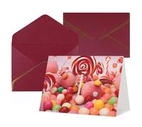 LHDGBWC Thinking of You Card with Envelopes Blank Greeting Card 4x6 Note Cards Happy Birthday Card All Occasion Greeting Cards for Wedding Thank You Cards Sweet Candy Baby Shower Card