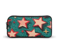 LHDGSJE Atomic Stars Retro Pattern Print Pencil Case Light Weight Pencil Bag Pen Pouch Large Capacity Office Stationery Organizer