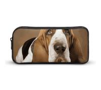 LHDGSJE Basset Hound Pencil Case Light Weight Pencil Bag Pen Pouch Large Capacity Office Stationery Organizer