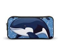 LHDGSJE Blue Killer Whale Pencil Case Light Weight Pencil Bag Pen Pouch Large Capacity Office Stationery Organizer