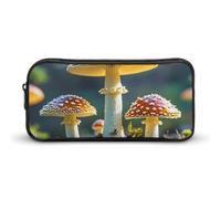 LHDGSJE Colorful Mushroom Image Pencil Case Light Weight Pencil Bag Pen Pouch Large Capacity Office Stationery Organizer