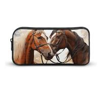 LHDGSJE Couple Horse Pencil Case Light Weight Pencil Bag Pen Pouch Large Capacity Office Stationery Organizer