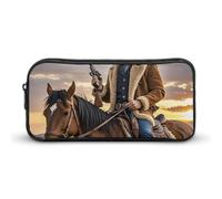 LHDGSJE Cowboy West Pencil Case Light Weight Pencil Bag Pen Pouch Large Capacity Office Stationery Organizer