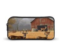 LHDGSJE Farm with Deer Pencil Case Light Weight Pencil Bag Pen Pouch Large Capacity Office Stationery Organizer