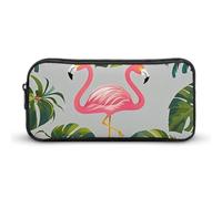 LHDGSJE Flamingo Palm Trees Leaf Pencil Case Light Weight Pencil Bag Pen Pouch Large Capacity Office Stationery Organizer