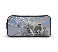 LHDGSJE Gray Ferris Wheel Pencil Case Light Weight Pencil Bag Pen Pouch Large Capacity Office Stationery Organizer