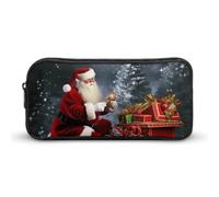 LHDGSJE Merry Christmas Santa's Gift Pencil Case Light Weight Pencil Bag Pen Pouch Large Capacity Office Stationery Organizer