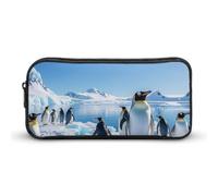 LHDGSJE Penguin Antarctica Ice Pencil Case Light Weight Pencil Bag Pen Pouch Large Capacity Office Stationery Organizer