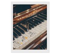 LHDGSJE Piano Keys with Musical Notes Diamond Painting 12"x16" DIY Diamonds Art Kits for Adults Full Drill Diamond Dots Paintings Crystal Rhinestone Picture Arts Craft for Home Wall Decor