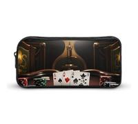 LHDGSJE Poker Tournament Pencil Case Light Weight Pencil Bag Pen Pouch Large Capacity Office Stationery Organizer