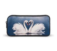 LHDGSJE Valentine's Day Couple of Swans Heart Pencil Case Light Weight Pencil Bag Pen Pouch Large Capacity Office Stationery Organizer