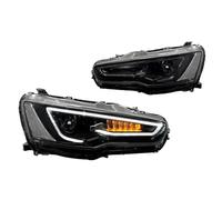 Lhdktee Car Headlight 1Pair LED Headlights DRL Car Headlight Assembly Front Demon Eyes Lamps For Mitsubishi For Lancer EVO X 2008-2021 Headlamp Assembly(No Red Demon Eyes)